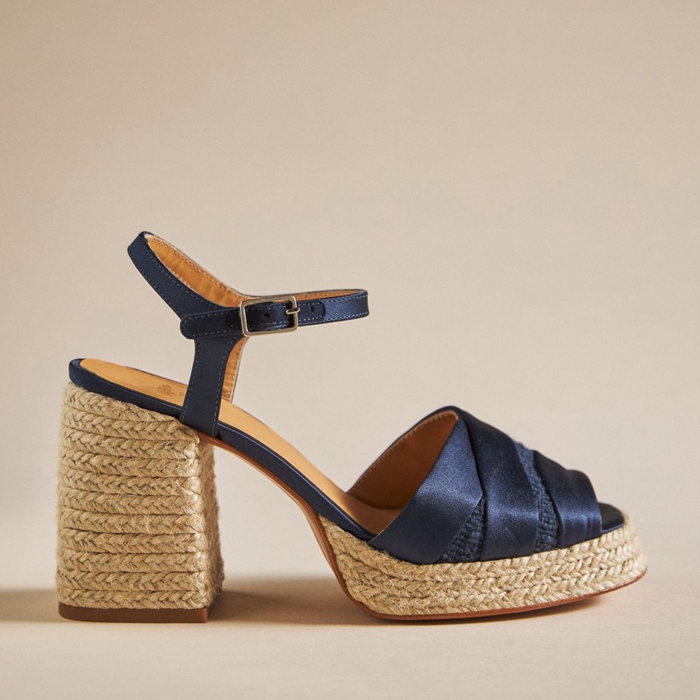 Castaner Elegant Navy Platform Sandals Size 40
